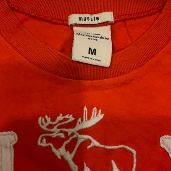 Abercrombie and Fitch Boys Orange T shirt , Embroidered Logo. Size M 100% Cotton - Picture 9 of 11
